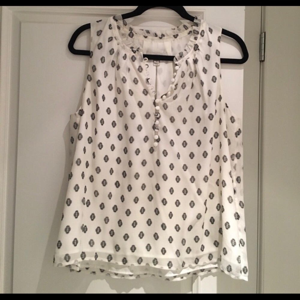 J. Crew white/black patterned top